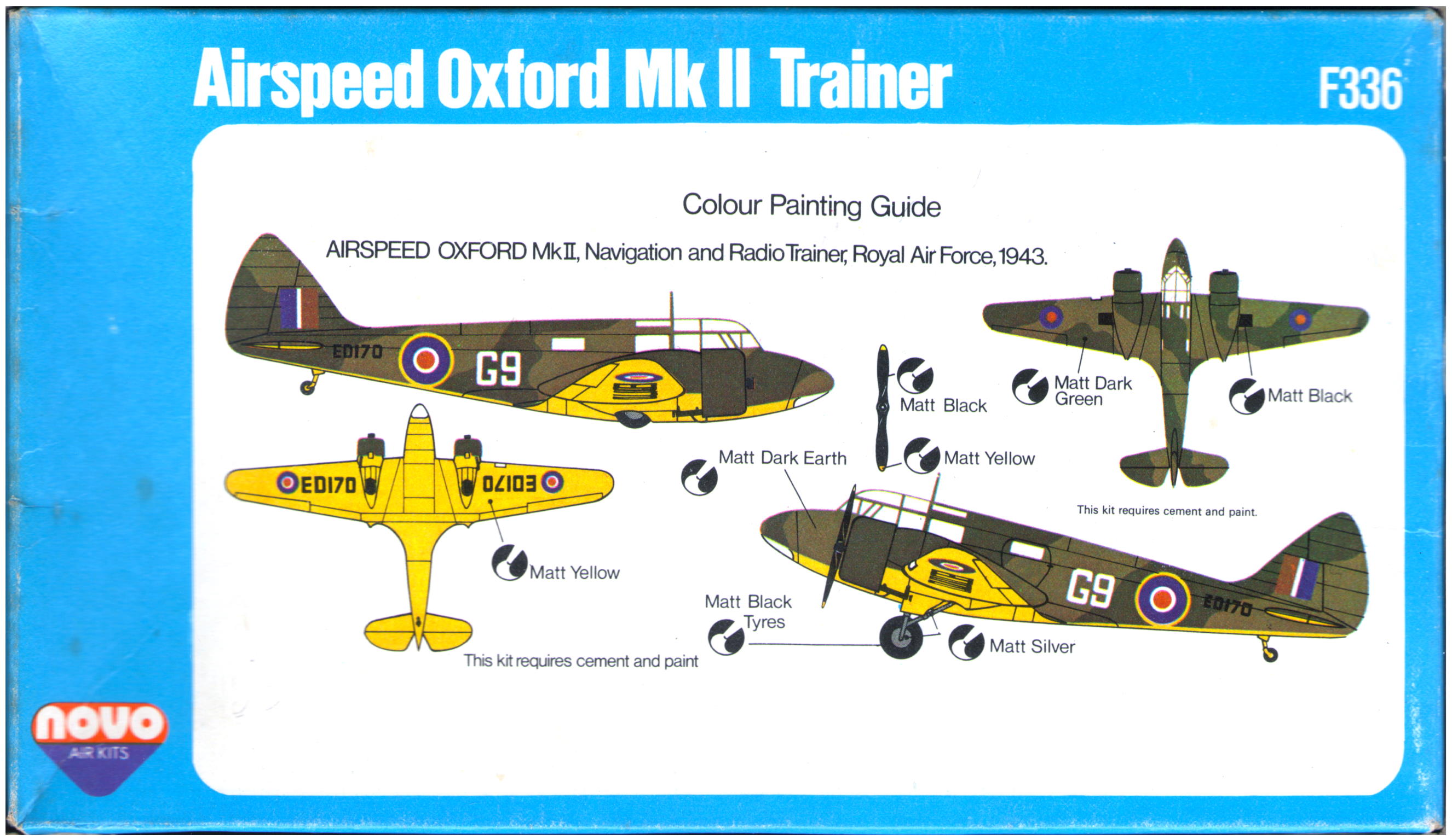 Гид по окраске и маркировке NOVO F336 Airspeed Oxford Mk.II Trainer, NOVO Toys Ltd, 1977